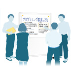 パーティションホワイトボード利用シーン