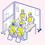 災害時のパーティションホワイトボード利用方法